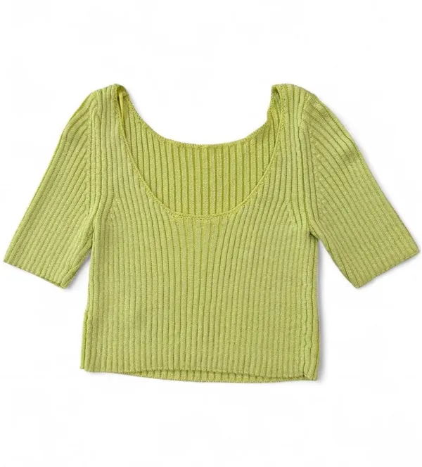 Free People San Lucas Pullover in Sunny Lime Combo Size Large - Image 4