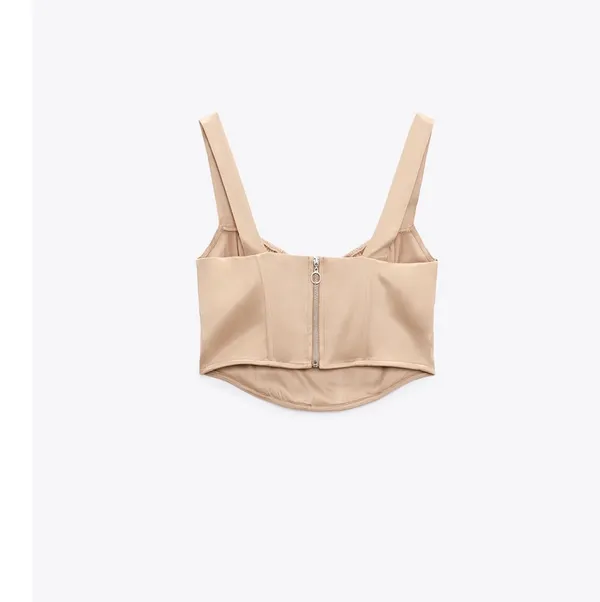 ZARA Satin Effect Corset Top - Image 4