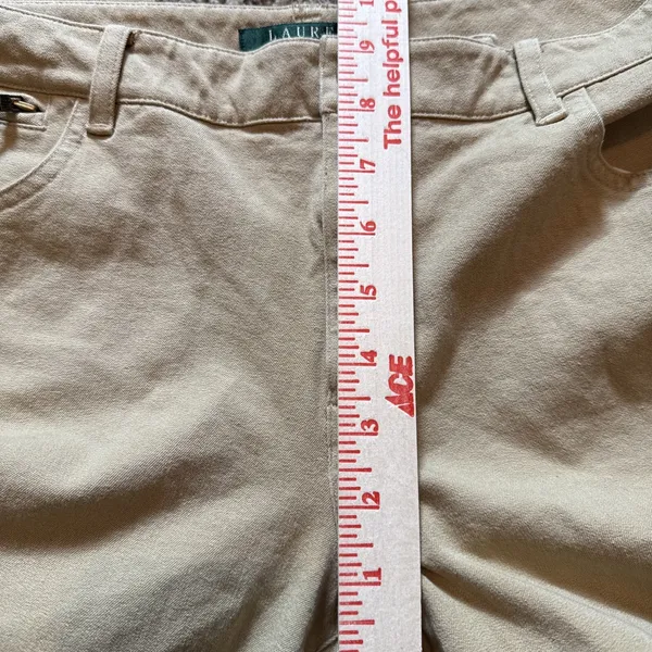 Lauren Ralph Lauren Women's Khaki Stretch Jeans Size 12 - Image 5