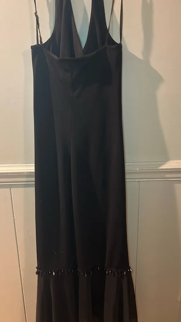 Vintage City Triangles Black Halter Dress - Image 4