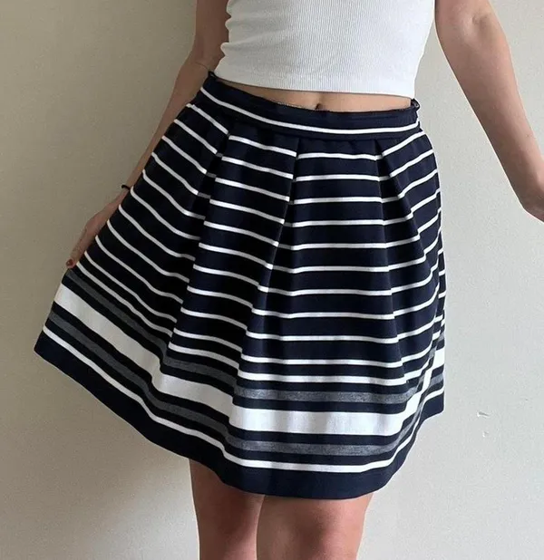 Max Studio Navy Striped NWT Skirt - Image 3