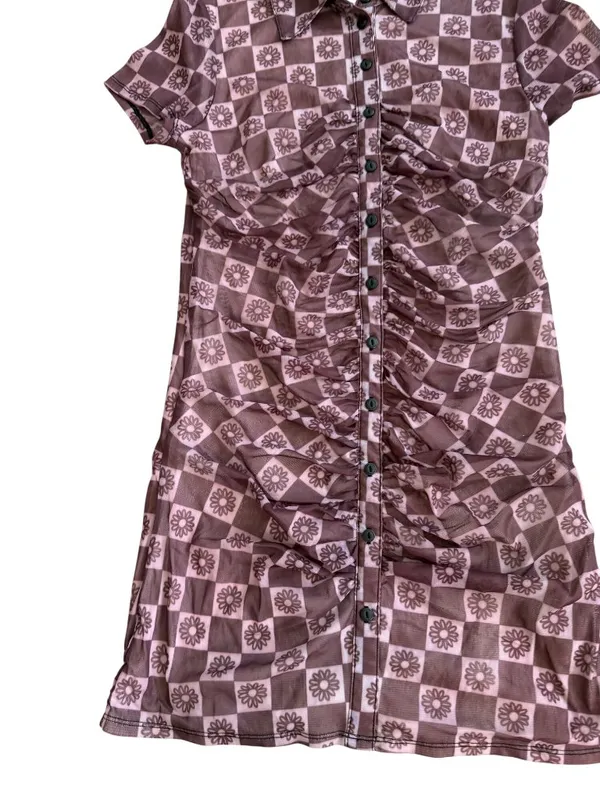 URBAN OUTFITTERS Brown Y2K Button Down Dress Size Large - Image 6