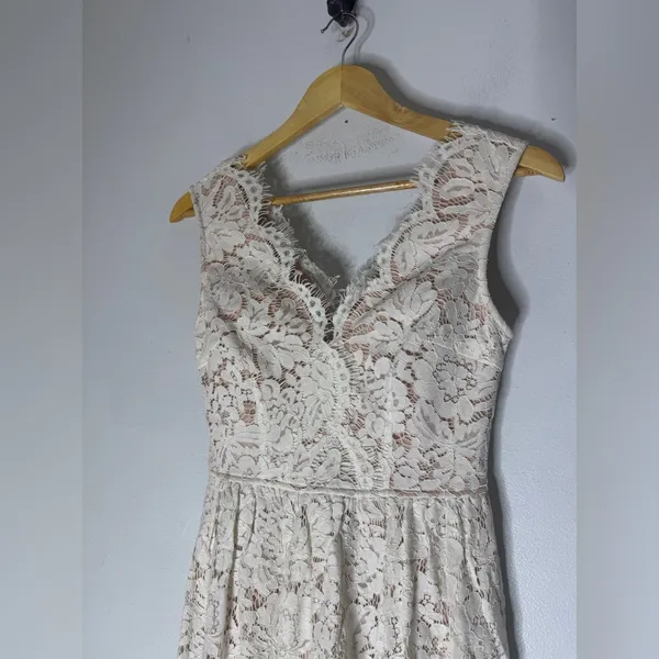 Lulu's Love Swept White Lace Midi Skater Dress‎ Size XS - Image 5