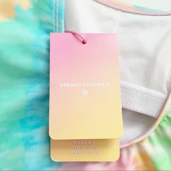 Stoney Clover Lane x Target Colab Rainbow Tie Dye One Piece Swimsuit Size XS New - Image 14