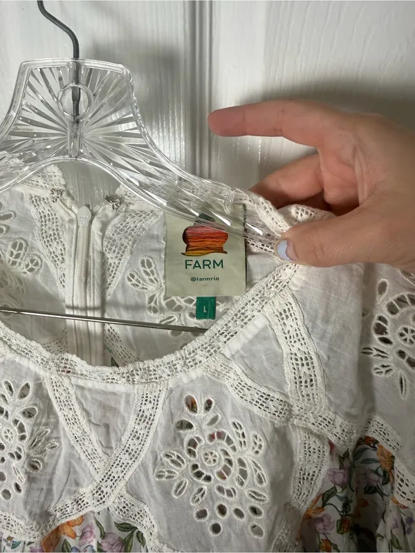 Farm Rio Off-White Sweet Bloom Bouquet Mini Dress L - Image 10