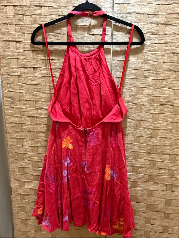 FREE PEOPLE Like A Flirt Backless Halter Floral Dress Size 6 Small Butterflies - Image 6