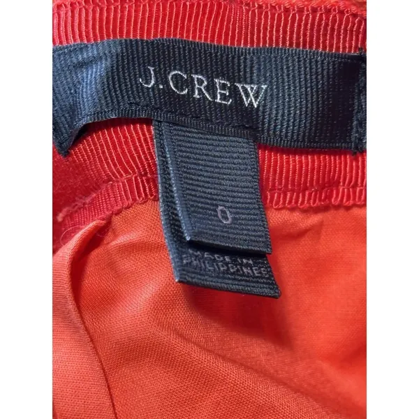 J. Crew Red Linen Skirt Size 0 Womens Mini A-Line Button‎ Accent Career - Image 5