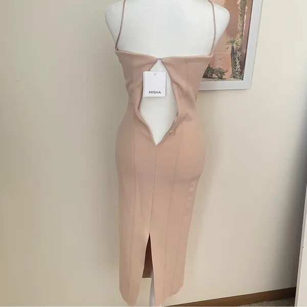 Misha x Revolve Irisa Dress in Nude Size 0 Flaws* BROKEN ZIPPER - Image 10