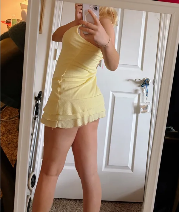 Edikted Mini Dress Yellow - Image 3