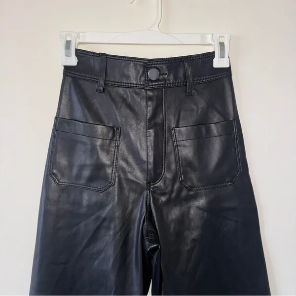 Zara The Marine Straight Faux Leather Pants US Size O - Image 6