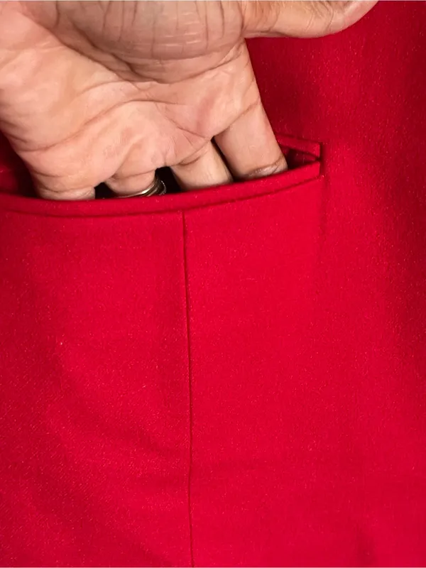 PENDLETON | Bright Red 100% Wool Single-Breasted Blazer Jacket Sz 12 - Image 4