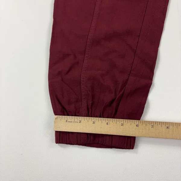 Madewell Pants Womens M Red Twill Relaxed Jogger Elastic Waist Cuffed Pockets - Image 5