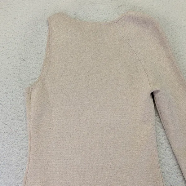 Abercrombie‎ & Fitch Metallic One Shoulder Mini Dress Champagne Gold Large Tall - Image 5