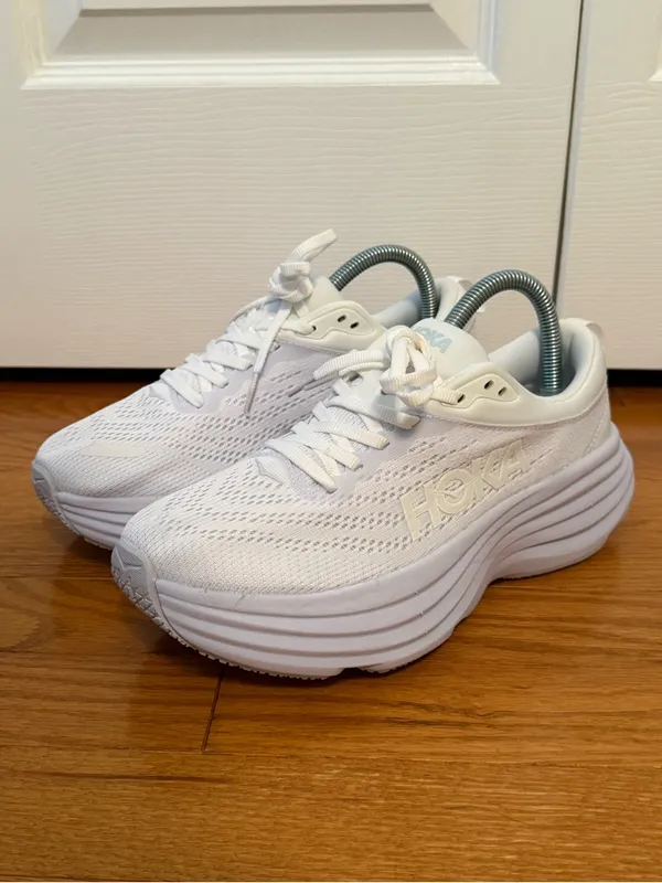 NWOB Hoka One One Bondi 8 Sneakers in White - Image 2