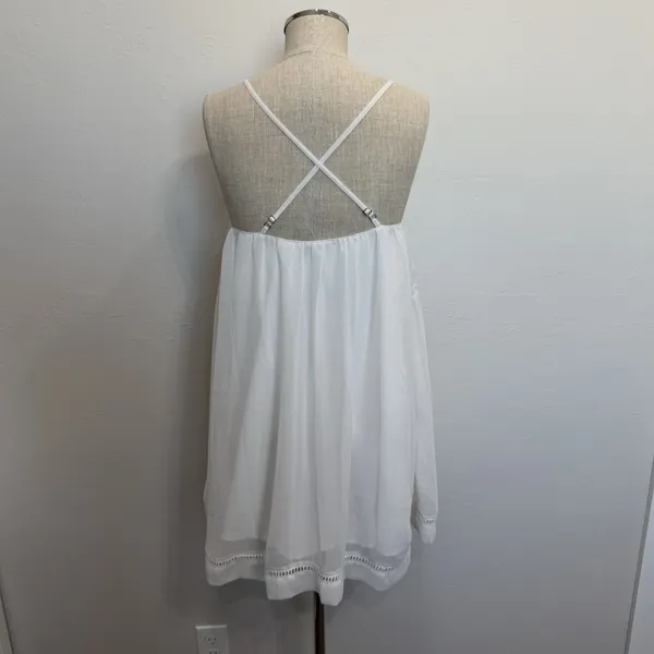 Lovers + Friends Sz‎ XS Sammi Mini Dress Embroidered Beaded Bling Babydoll Sheer - Image 8