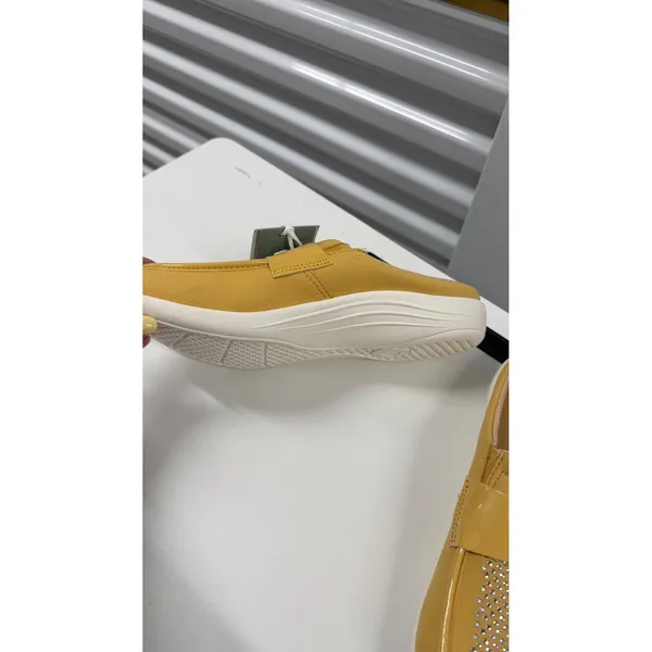 Revitalign Siesta Slide Gem Cornsilk Yellow Rhinestone Mules Size 10B - Image 7