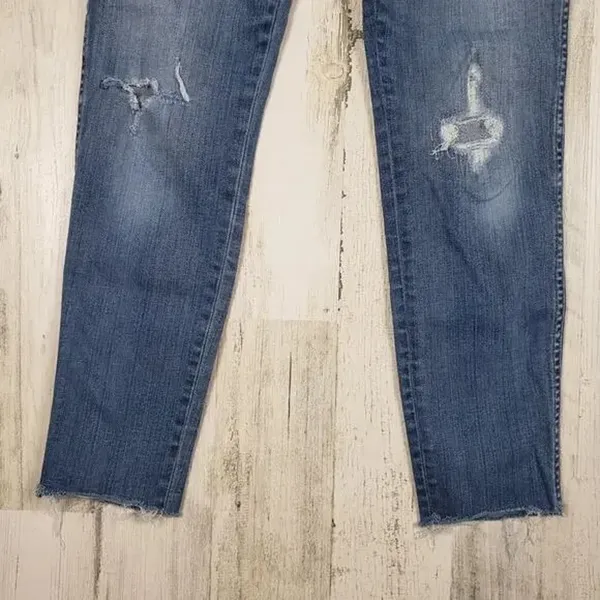 Madewell Distressed Blue Denim 9" High Rise Skinny Jeans Women's Size 28 - Image 4