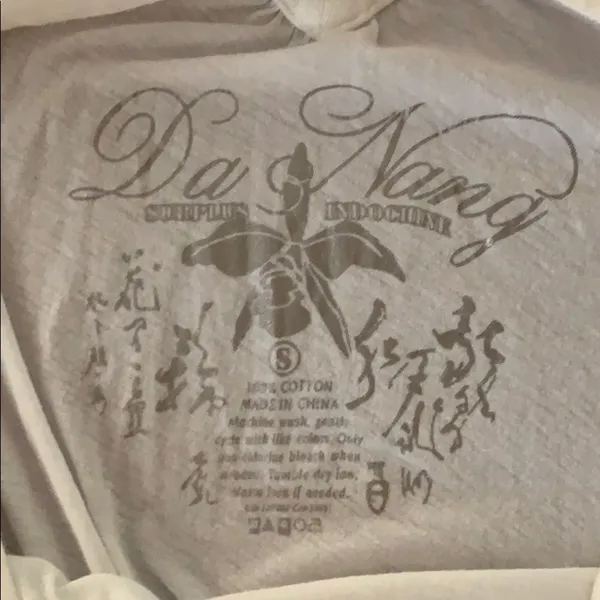 Vintage Da-Nang Surplus White 100% Cotton Flowy Crossback V-Neck Tank Top Small - Image 2