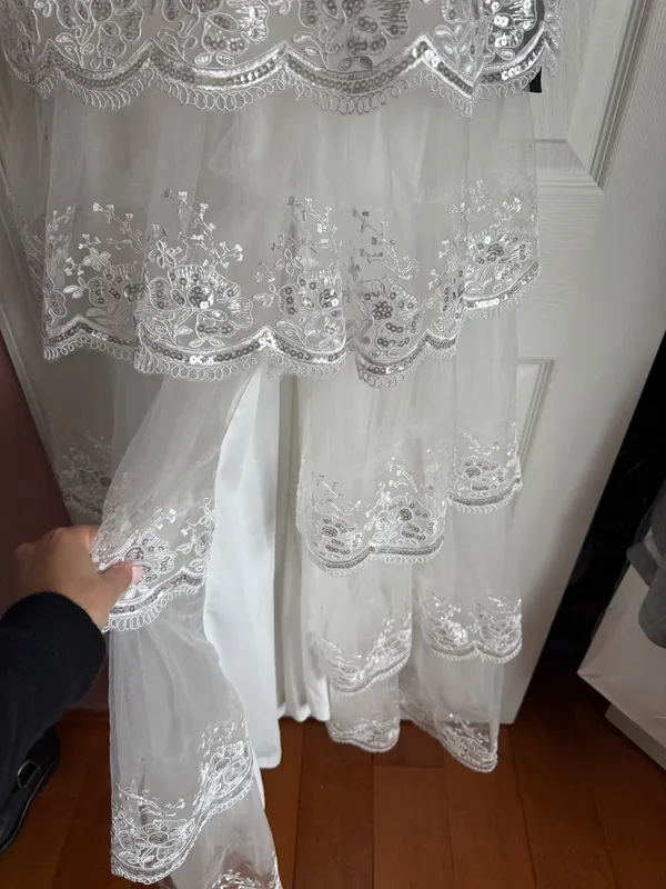 Lulus Alluring Sensation White Tulle Embroidered Tiered Maxi Dress - Image 8
