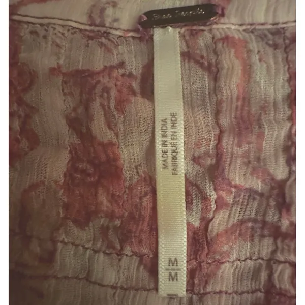 Free People Dainty Ethereal See It Through Maxi Dress Pink Rose Floral Medium - Image 12