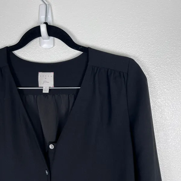 Hatch x J. Crew Women's Button Up Maternity Long Sleeve Jumpsuit Black Sz 0 - Image 6