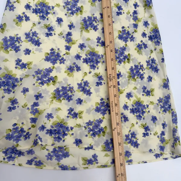 Juno Skirt Womens S Yellow Purple Floral Midi Pull On Lightweight Y2K Style READ - Image 5