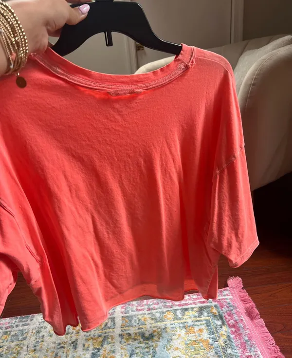 Neon orange free people top - Image 2