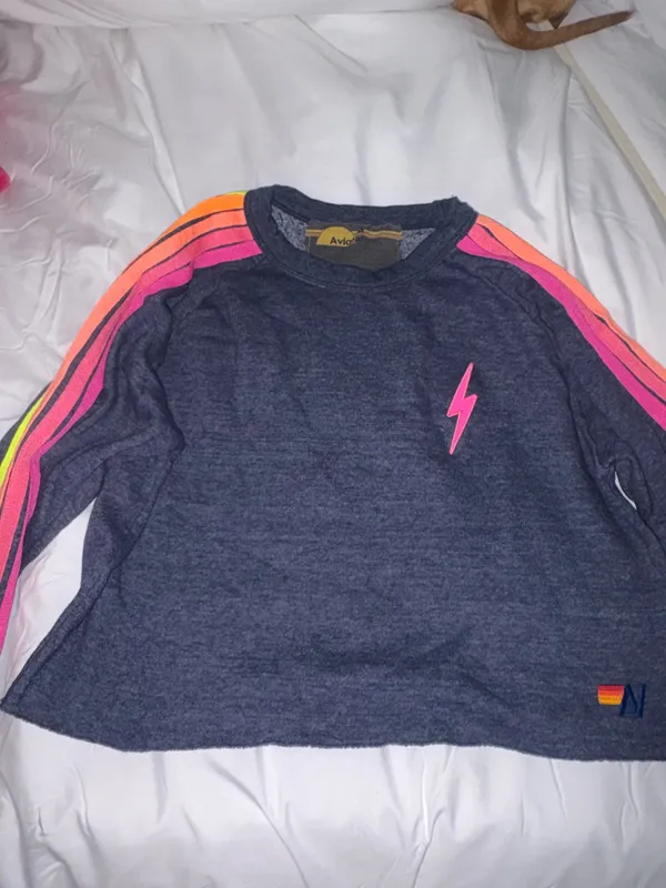 Aviator Nation Crewneck Bolt Cropped - Image 3