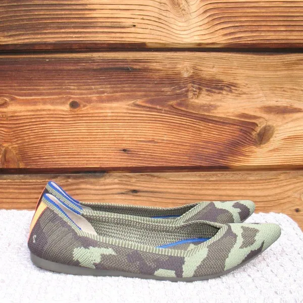 Rothy's The Point Olive Limited Edition Camo Flats Loafers - Image 5