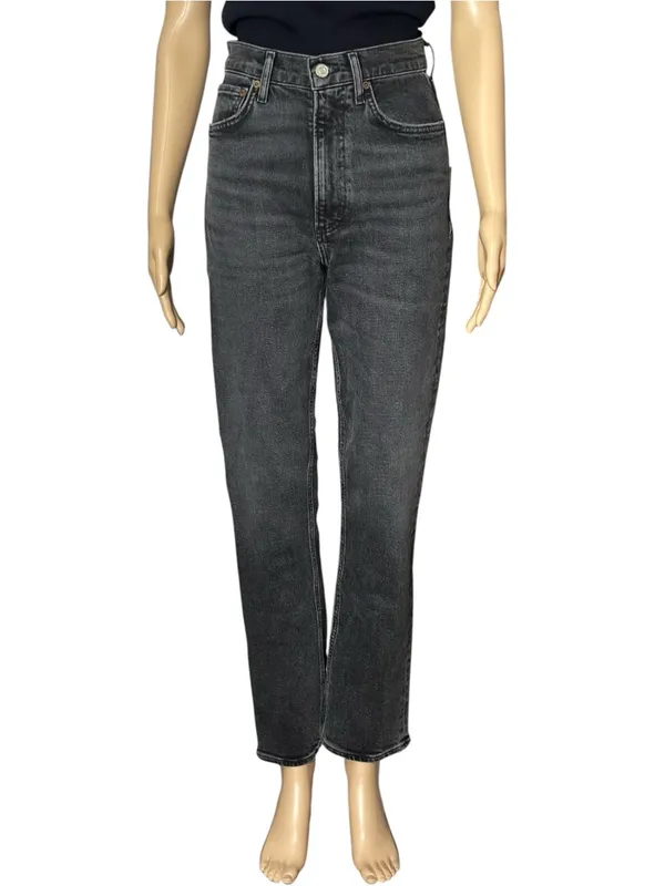AGOLDE High Rise Stovepipe Jeans, Metal, 24” - Image 5