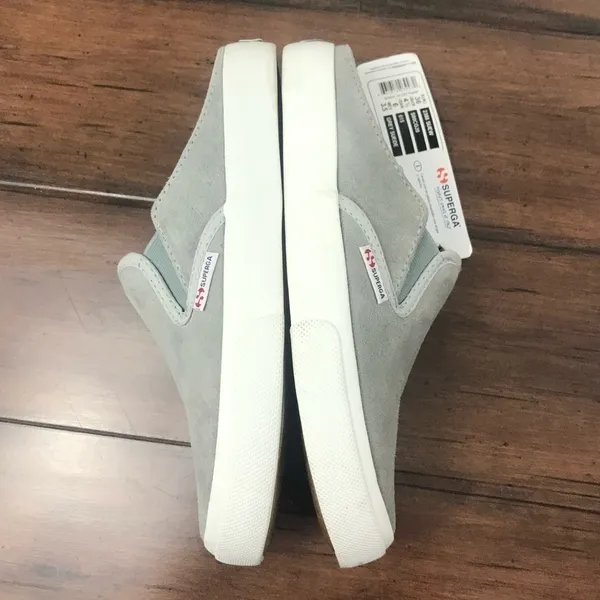 Superga Grey Suede Mule Sneakers Slip On Casual Shoes Sz 6 - Image 10