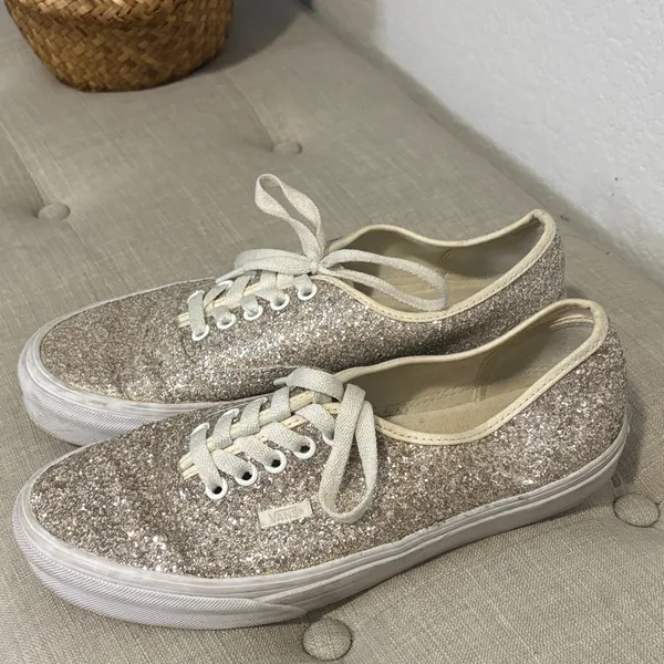Vans Women's Glitter Lace-Up Sneakers 9 - Image 2