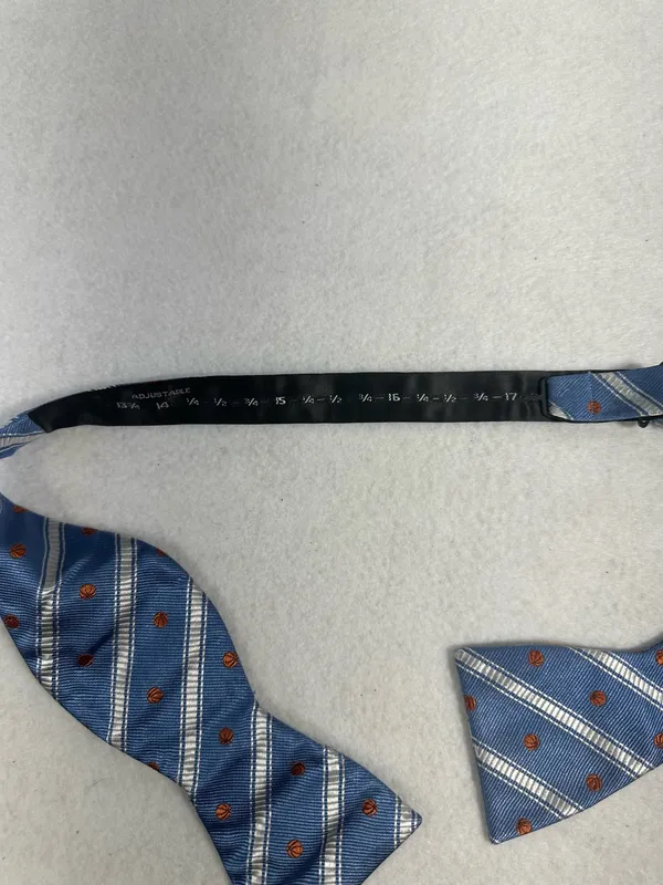 The Tie Bar Bow Tie Silk Mens Luxury Blue Adjustable Butterfly buckyball Tie - Image 5