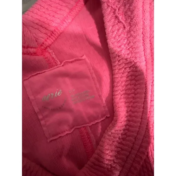 Aerie Wonder Texture V-Neck Sweatshirt | Small pink - Image 7