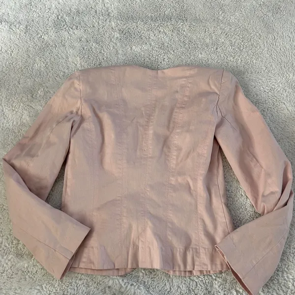 Free People Womens Dusty Pink Sz XS Boho Indie Cotton Blazer Soft Cottage Core - Image 2
