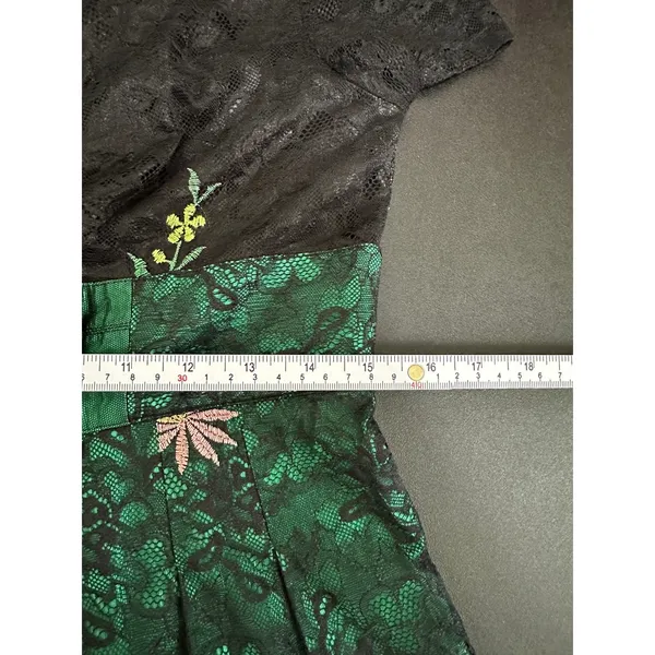 Red Lady Women Floral Lace Embroidery Mini Dress Size S Asian Tea Party Cocktail - Image 10