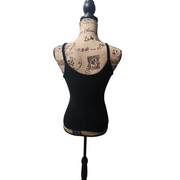 Vintage‎ G.A.S. Co. Women's Knitted Tank Top & Striped Crop Top Set Size S Black - Image 4