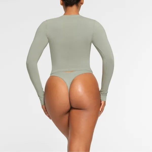 - SKIMS COTTON JERSEY LONG SLEEVE T-SHIRT | Mineral - S NWT NEW - Image 4