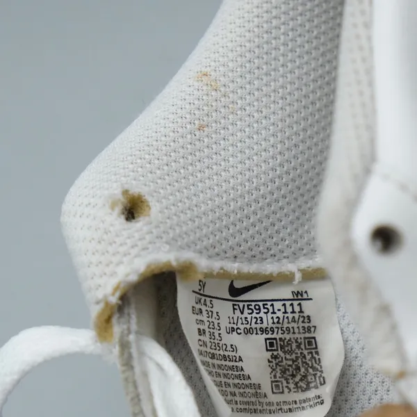 Nike Air Force 1 Low White Sneaker Streetwear 5Y Women 6.5 FV5951-111 - Image 5