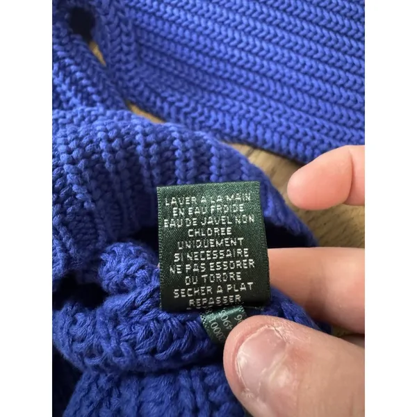 Lauren Ralph Lauren Women’s Large‎ Knit Cotton Crewneck Sweater Blue Office City - Image 10