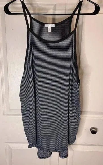 Spaghetti Strap Stripe Hi Lo Tank Top L - Image 3