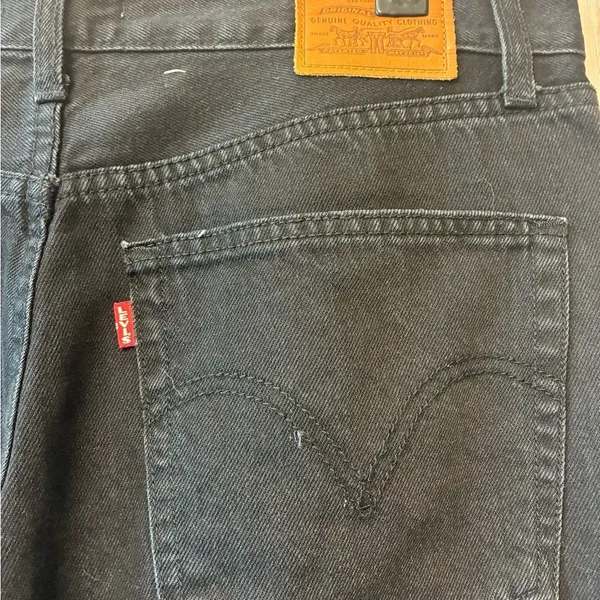 Levi's HIGH LOOSE FLARE Black Denim Wide Leg‎ Jeans Size 32 - Image 6