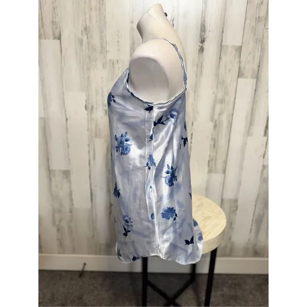 Vintage New Private Luxuries Blue Floral Nightgown Size Med - Image 5
