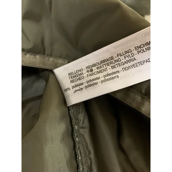 Zara Quilted Sherpa Sleeve Hooded Anorak Pullover Jacket Olive Green‎ XS - Image 6