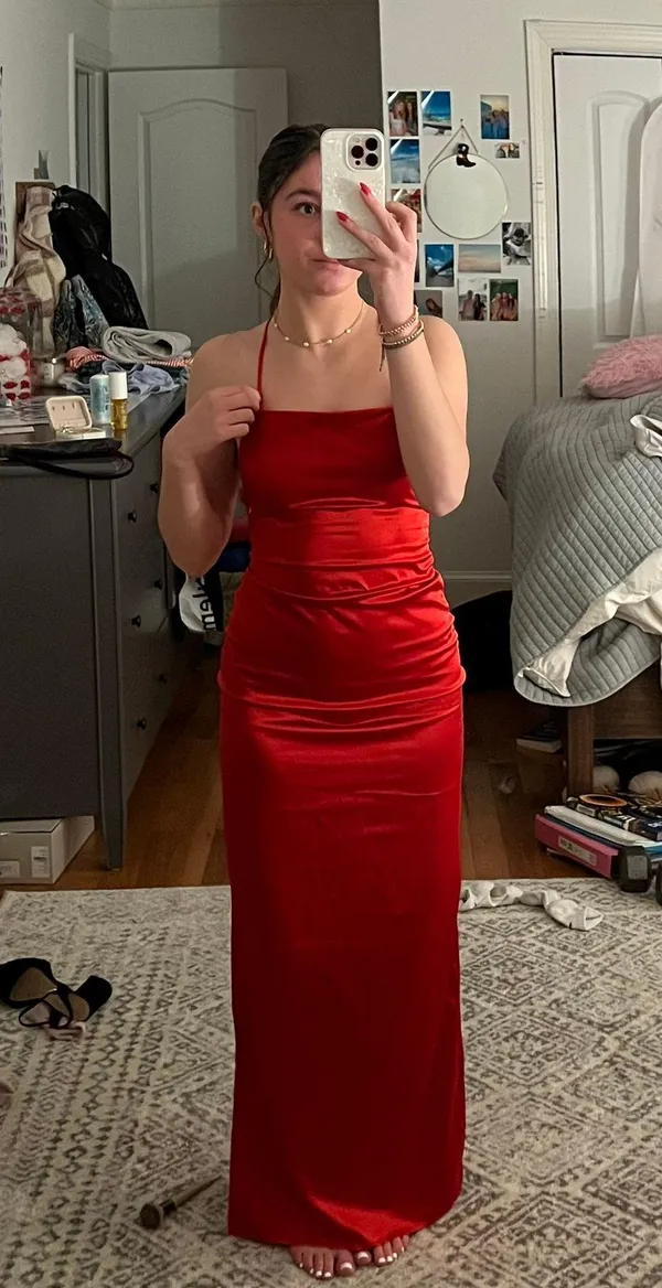 Beginning Boutique Satin Maxi Dress - Image 3