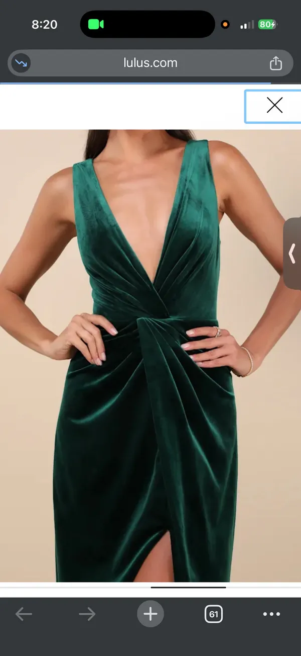 Lulus Emerald Velvet Maxi Dress – XS – NWT - Image 5