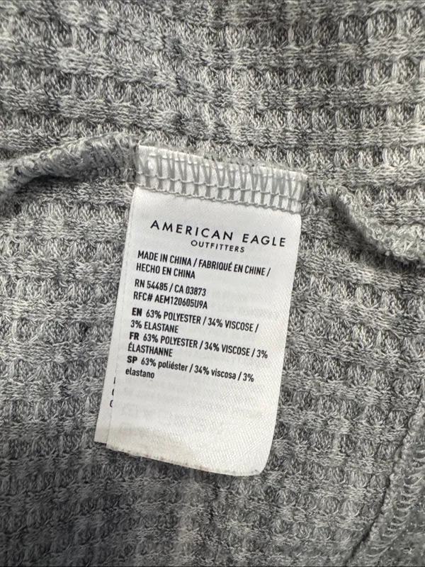 American Eagle Outfitters Heather Gray Ribbed Tiered Dress - Image 8