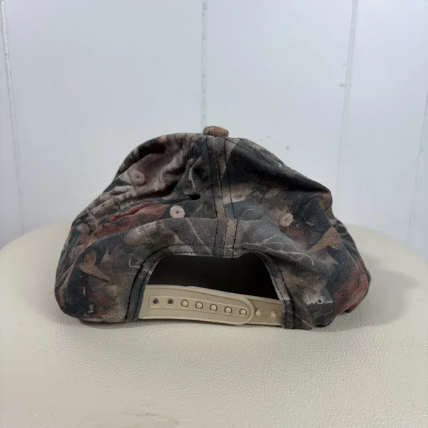 Cabelas Camo Logo Emrboidered Snapback Brown Bill Hat Country Southern OS Unisex - Image 4