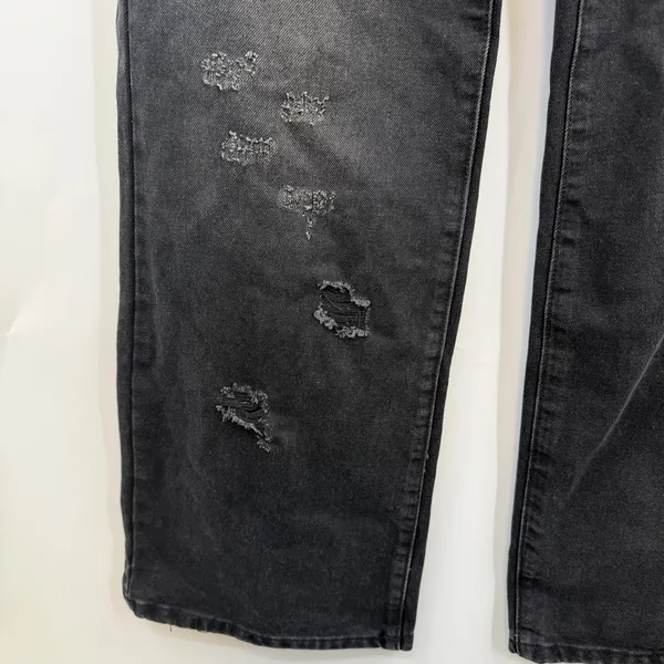 Disclosure NYC Leopard Patch Wide Leg Jeans 9/29 Black Y2K Distressed Baggy - Image 6