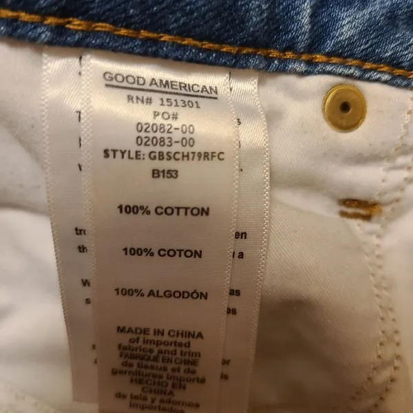 Good American Blue Distressed Jean Shorts - Image 7